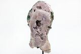 Sparkly, Pink Amethyst Section With Metal Stand - Brazil #216855-3